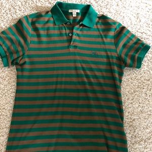 Burberry Polo Green/Brown Stripes